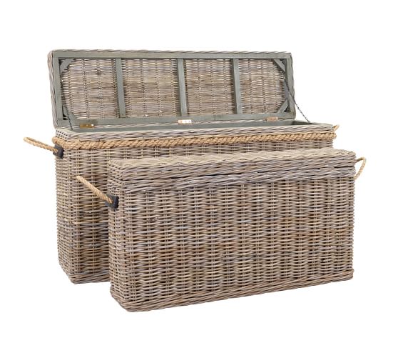 large lidded storage basket