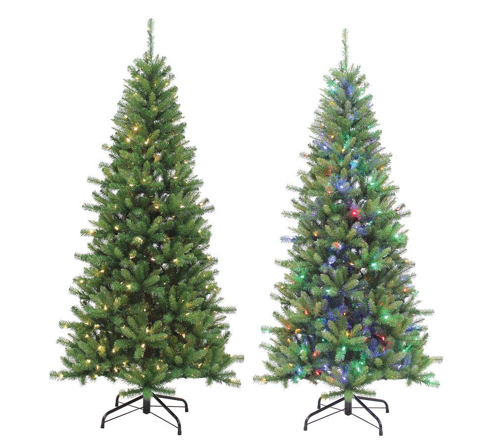 7ft Pre-Lit LED Ozark Pine Artificial Christmas Tree | Pottery Barn