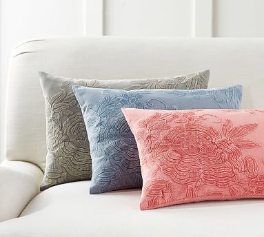Joss Embroidered Lumbar Pillow Cover Pottery Barn