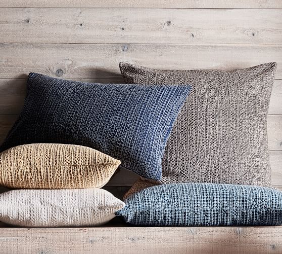 pottery barn blue throw pillows