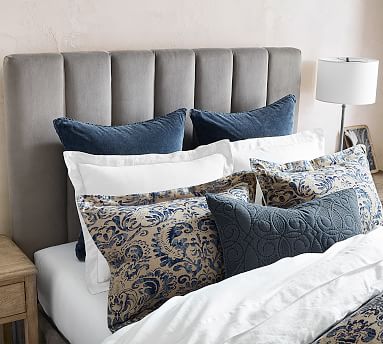 Kira Channel Tufted Upholstered Bed | Pottery Barn