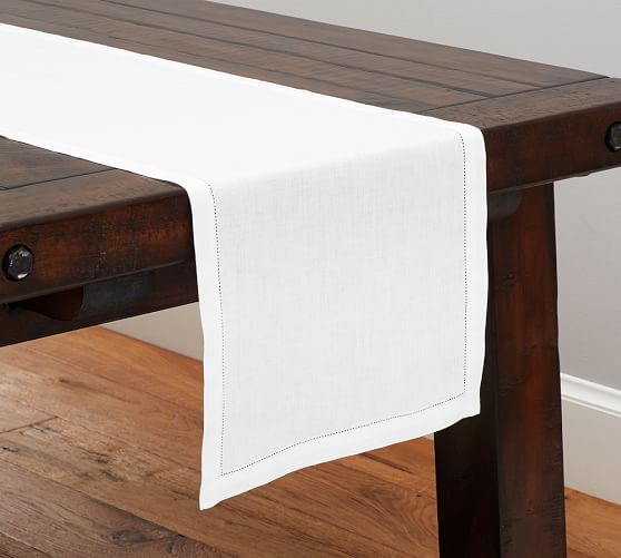 white table runner