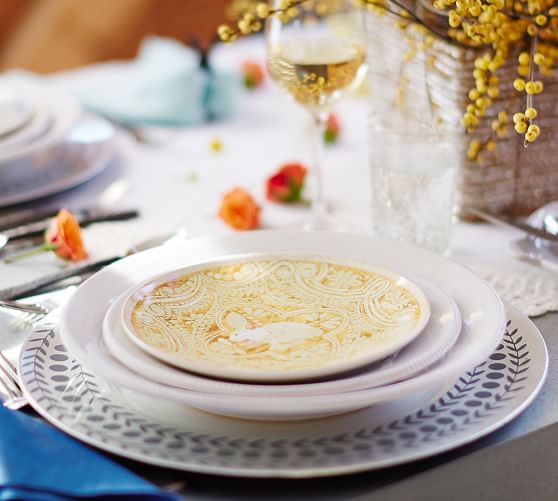 pottery barn bunny plates