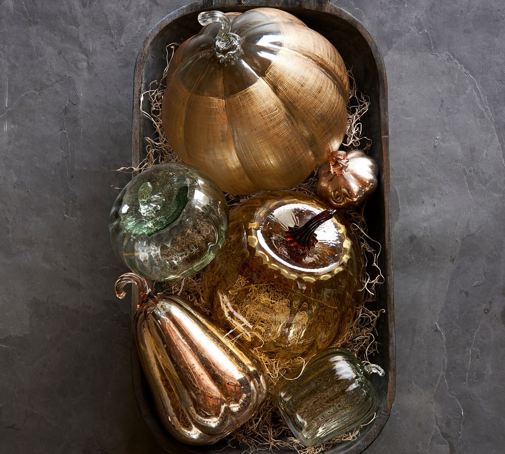 Mercury Glass Pumpkins - Rose Gold | Decorative Objects | Pottery Barn