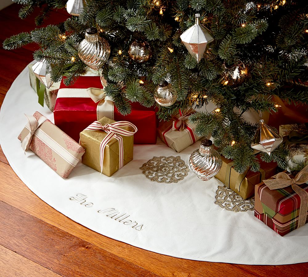 Gold Silver Tree Skirt Pottery Barn