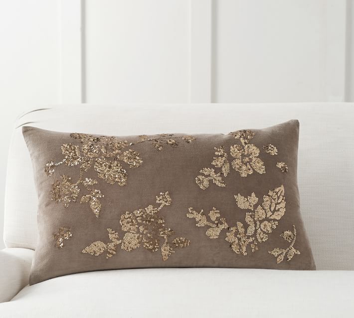 embellished lumbar pillow