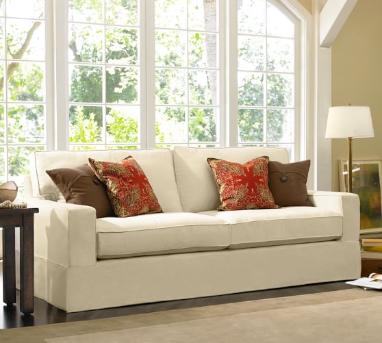 Square Arm Couch Slipcover Hot Up, Pb Comfort Square Arm Slipcovered Sofa