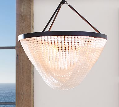 frosted glass bead chandelier