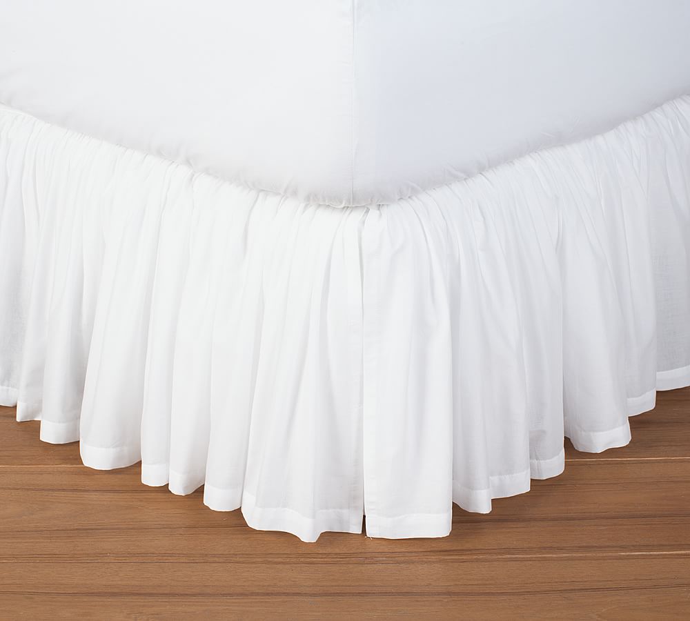 Voile Bed Skirt, Queen, White Pottery Barn
