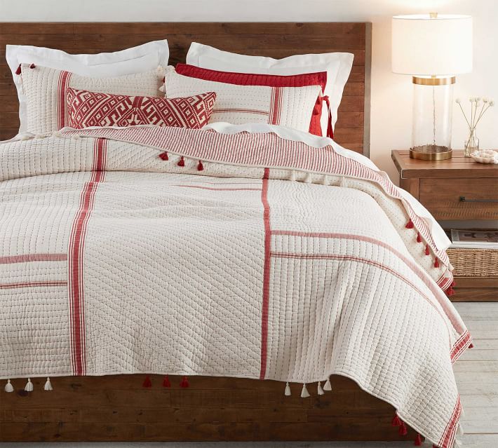 A wide variety of cal king. nellie pick stitch tassel quilt king cal king red