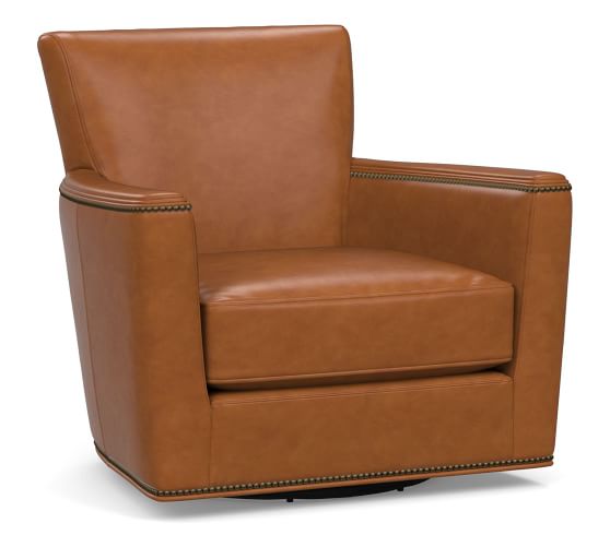 pottery barn irving swivel chair