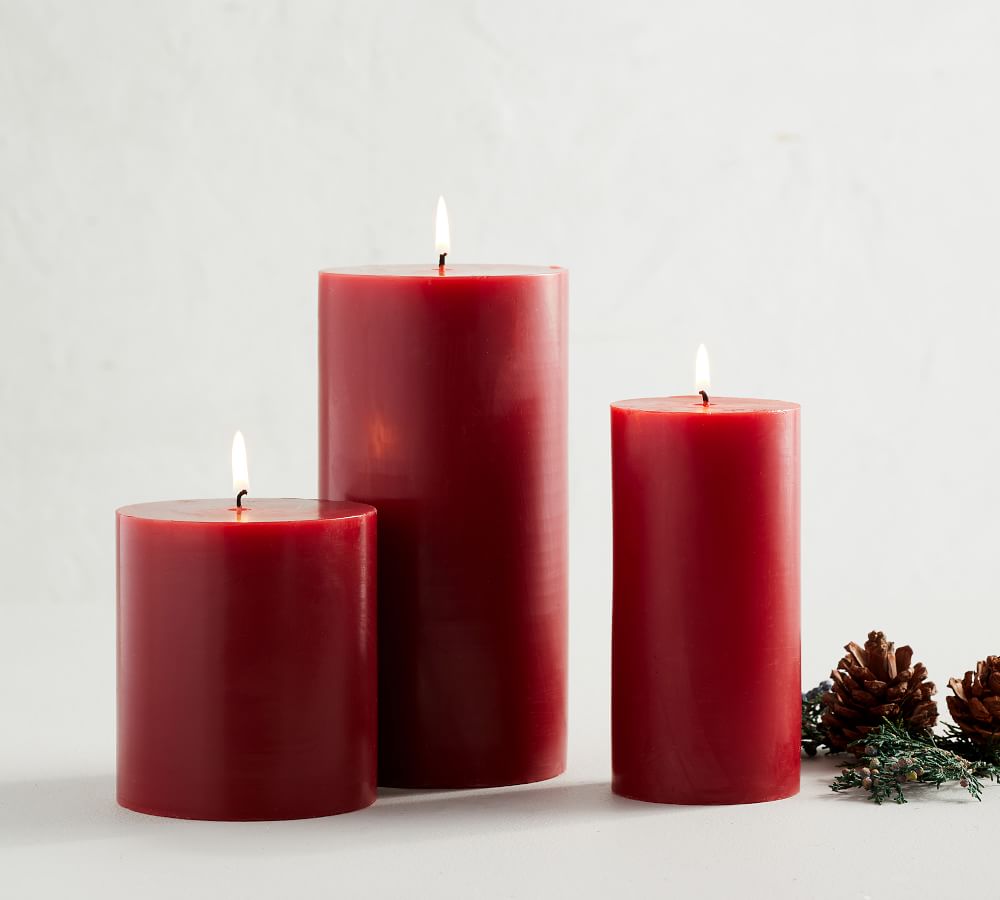Unscented Wax Pillar Candles Red Pottery Barn