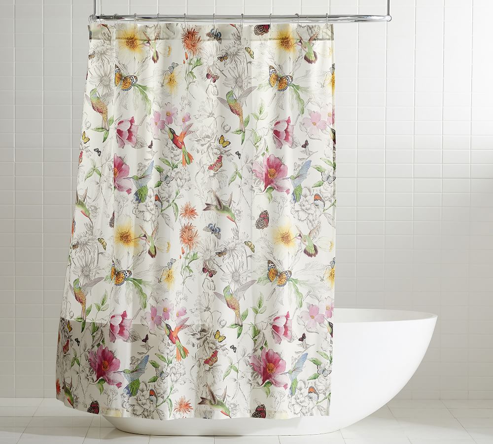 Hummingbird Organic Shower Curtain Pottery Barn