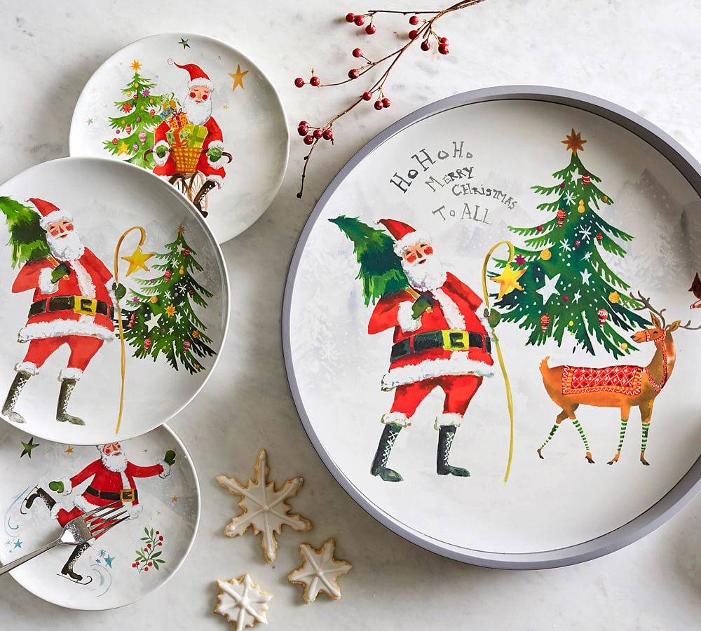 Jolly Santa Stoneware Dinnerware Collection | Pottery Barn