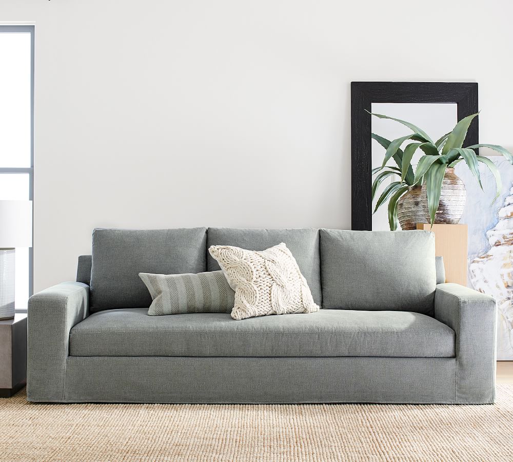 Big Sur Square Arm Slipcovered Fabric Sofa Collection Pottery Barn