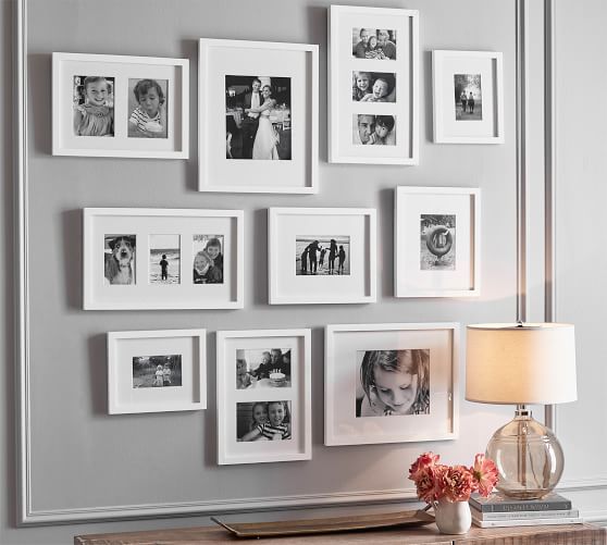 Wood Gallery Frames In A Box Set Of 10 Pottery Barn - Pottery Barn Wall Gallery Ideas