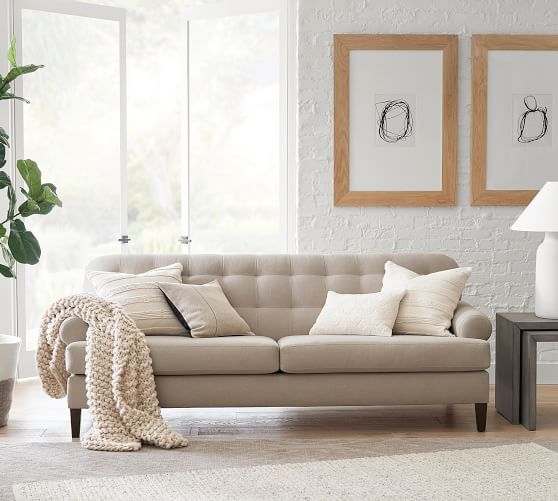 Reese Roll Arm Upholstered Sofa, Pottery Barn Sofas