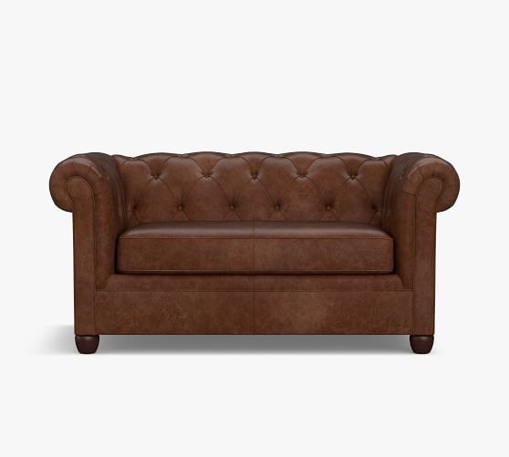 Chesterfield Leather Sofa Pottery Barn, Vintage Brown Leather Sofa