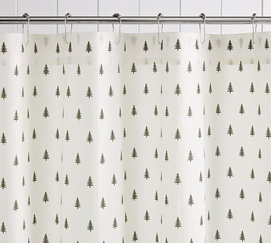 Pine Tree Organic Shower Curtain, Tree Shower Curtains