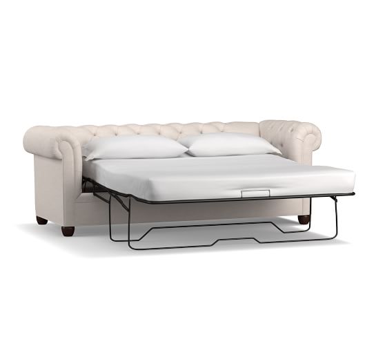 Chesterfield Roll Arm Upholstered, Sleeper Sofa Bed Bar Shield Folding Support Board For Under Mattresses