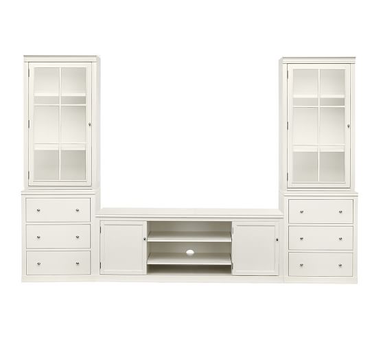 Logan 5Piece Entertainment Center with Open Hutch & Base, 110