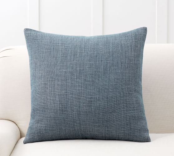 Pottery Barn Johnston Stripe Pillow Cover Navy Blue 18” Square New 