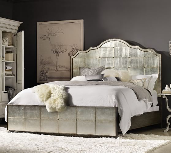 Bellwood Antique Mirrored Bed Pottery, Mirrored Queen Bed