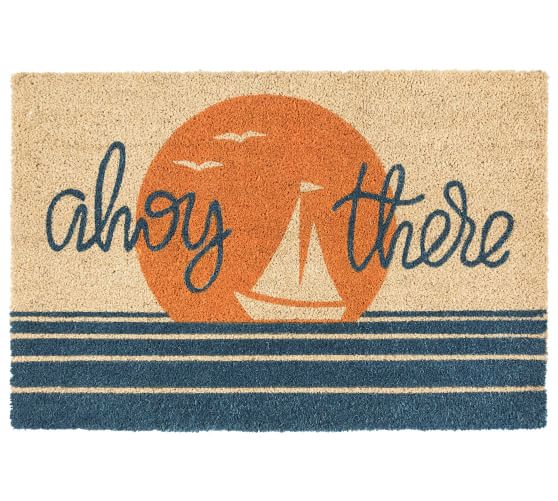 Ahoy There Horizon Doormat Pottery Barn