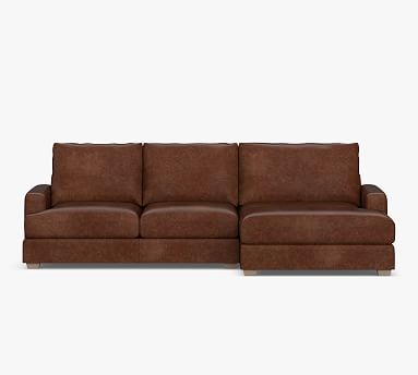 Canyon Square Arm Leather Sofa Double Wide Chaise Sectional Pottery Barn Canyon Square Arm Leather Sofa Double, Double Leather Sofa Bed
