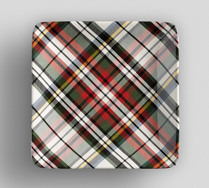 Denver Plaid Appetizer Plates, Set of 4 | Pottery Barn