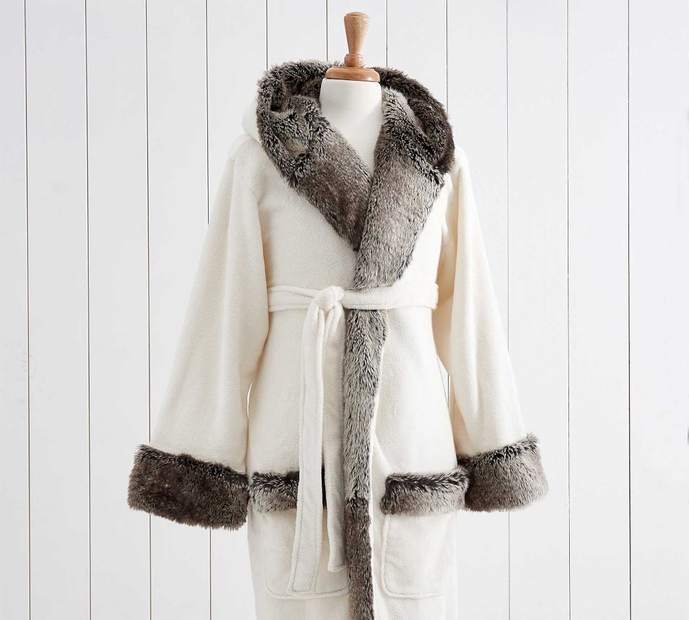 Gray Ombre Faux Fur Bathrobe Pottery Barn Gray Ombre Faux Fur Bathrobe Pottery Barn