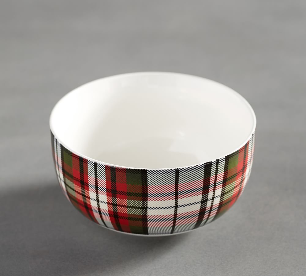 Denver Plaid Stoneware Bowls Set Of 4 Pottery Barn