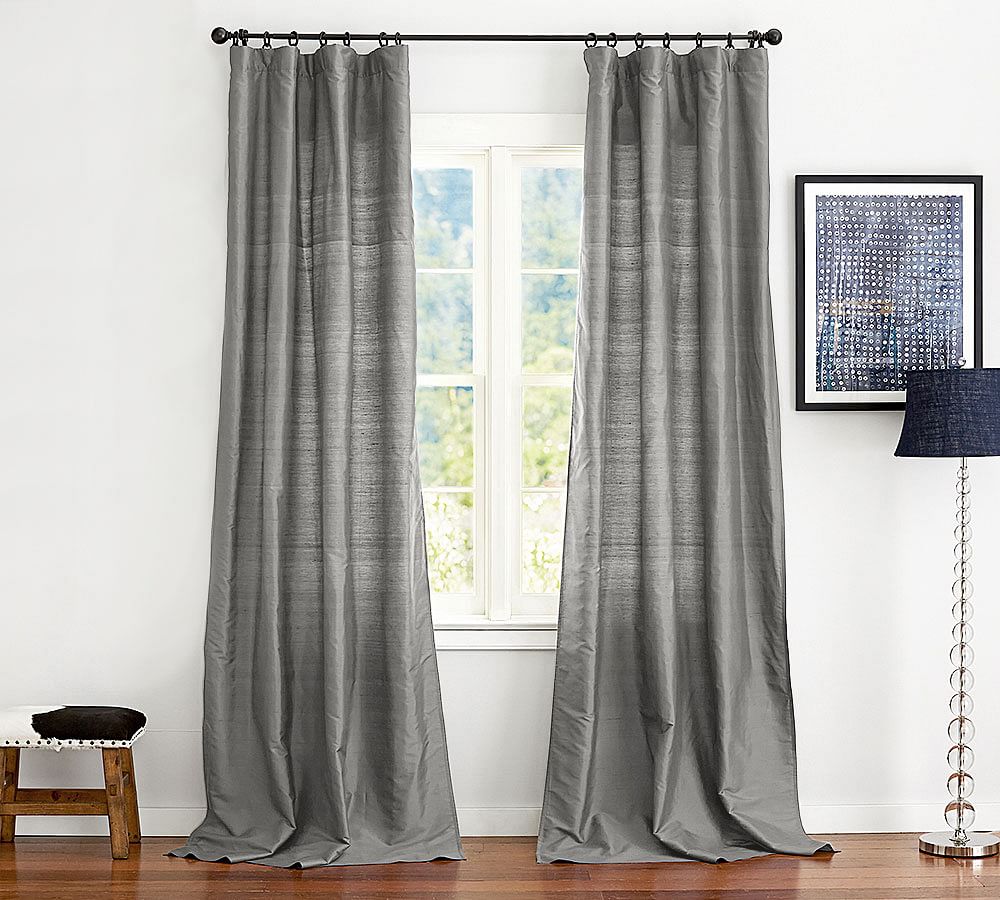 Dupioni Silk Rod Pocket Blackout Curtain Pottery Barn