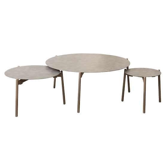 Aeko Round Metal Coffee Tables, Round Metal Tables