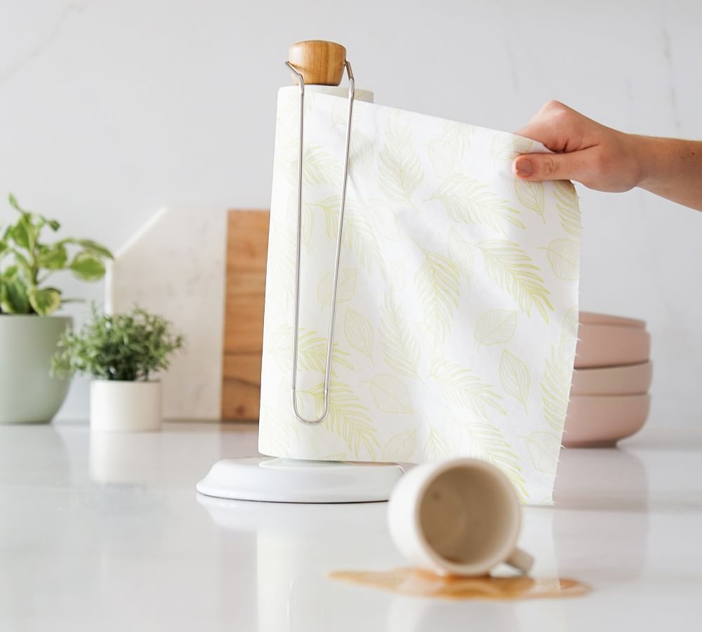 Paper Towel Holder With Reusable Paper Towel Alternative Pottery Barn