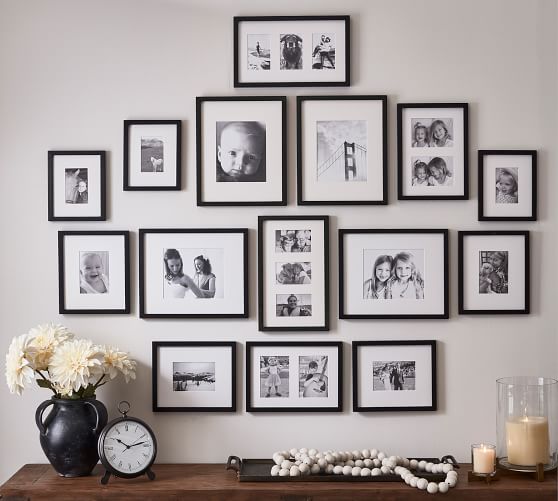 Wood Gallery Frames In A Box Pottery Barn - Pottery Barn Wall Gallery Ideas
