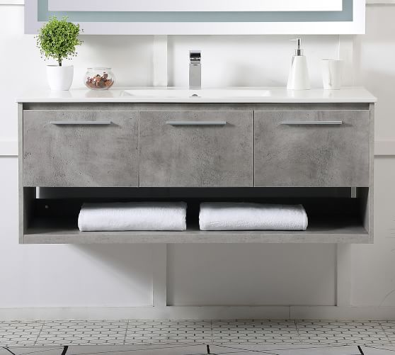 Evanna 48 Single Sink Floating Vanity With Doors Pottery Barn
