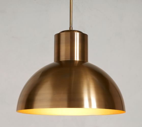 pottery barn brass pendant