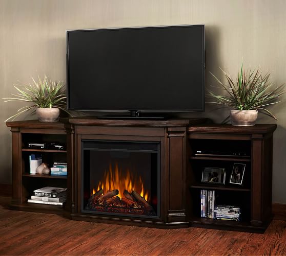 Real Flame 74 Valmont Electric Fireplace Media Cabinet Pottery Barn 74 Valmont Electric Fireplace Media, Fake Fireplace Heater Tv Stand