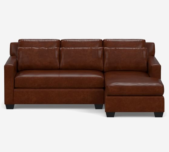 York Square Arm Deep Seat Leather, Extra Deep Leather Sofa