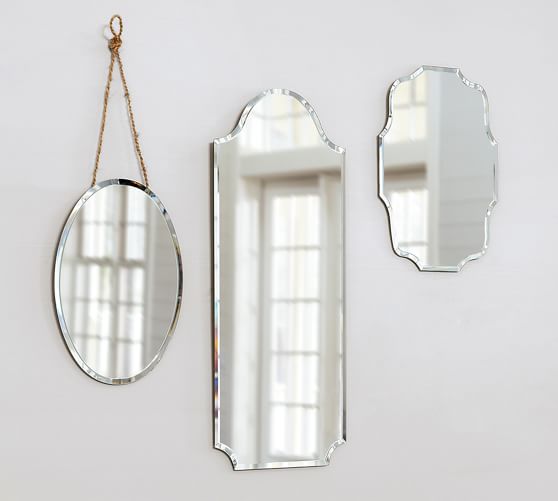 Eleanor Frameless Wall Mirrors, Frameless Mirror With Beveled Edge
