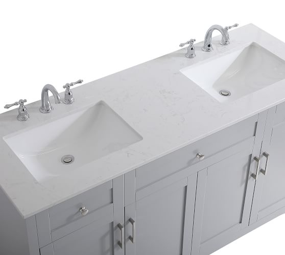 Cedra 60 Double Sink Vanity Pottery Barn, Double Vanity Quartz Countertop