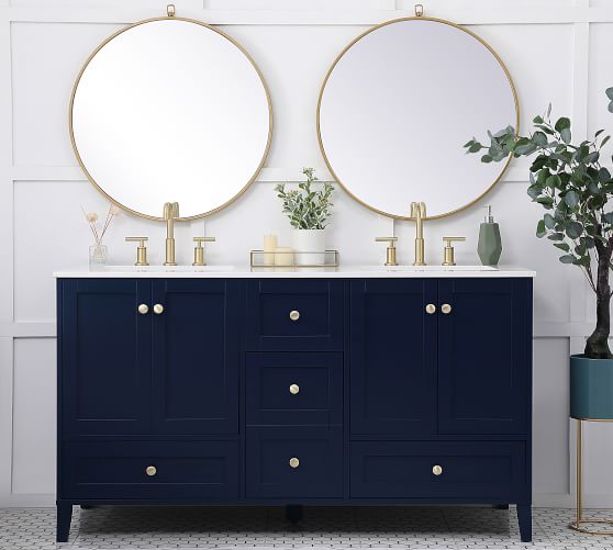 Moro 60 Double Sink Vanity Pottery Barn, What Size Mirrors For 60 Double Sink Vanity