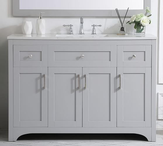 Cedra 48 Single Sink Vanity Pottery Barn, What Size Round Mirror Over A 48 Inch Vanity