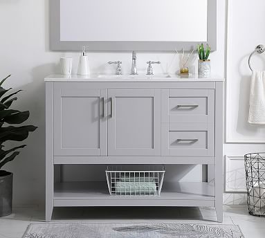 Belleair 42 Single Sink Vanity, 42 Inch Vanity Base Gray