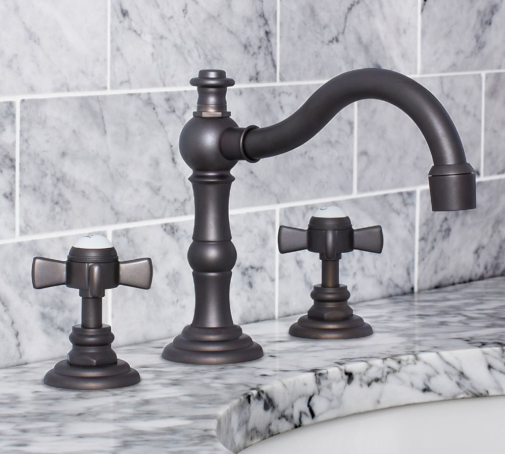 Mercer Cross Handle Widespread Bathroom Sink Faucet Pottery Barn