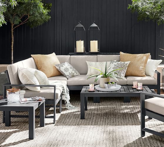 Indio Metal Outdoor Sectional Set, Pottery Barn Patio Cushions
