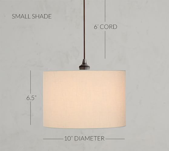 Linen Drum Shade Cord Pendant Pottery, How Do You Change The Shade On A Pendant Light