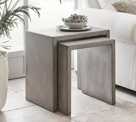 Wonderful pictures of end tables Byron Waterfall Nesting End Tables Pottery Barn