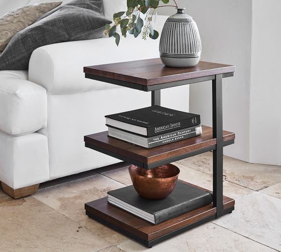 Allen 19 Tiered End Table Pottery Barn, Pottery Barn Sofa Side Tables